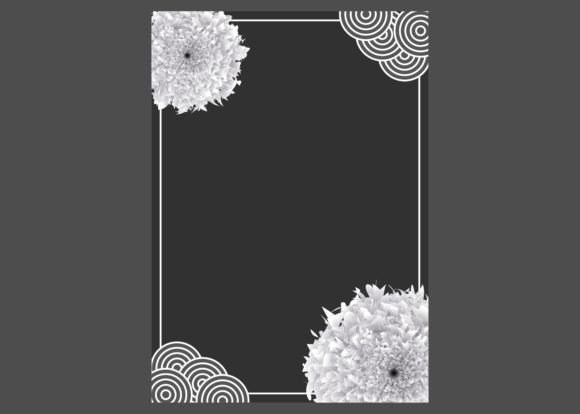 Black Letter Design with Flower Frame: A Bold Fusion of Classic and Organic