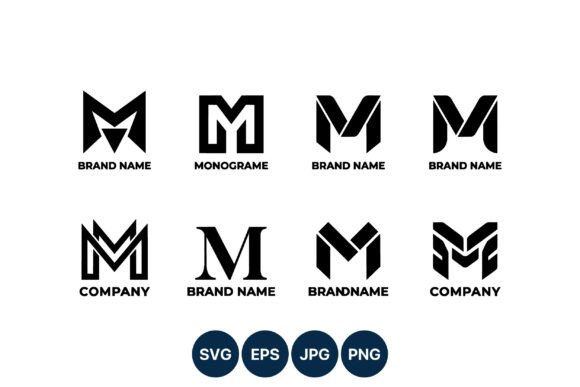 Black Letter M Monogram Vector: Bold Branding for Modern Creators