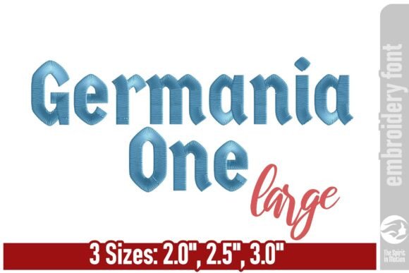 Germania One Embroidery Font - Large: Bold Gothic Design
