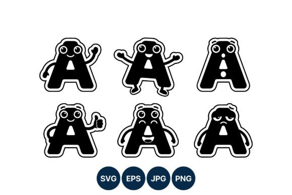Give Your Projects a Voice: Black Letter a Cartoon Characters