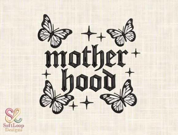Motherhood Butterfly Embroidery: Edgy Gothic Elegance