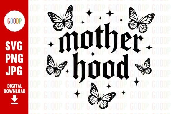 Motherhood Butterfly Gothic: A Bold & Elegant Design Asset