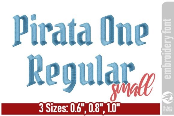 Pirata One Blackletter Font - Small: Gothic Embroidery Style