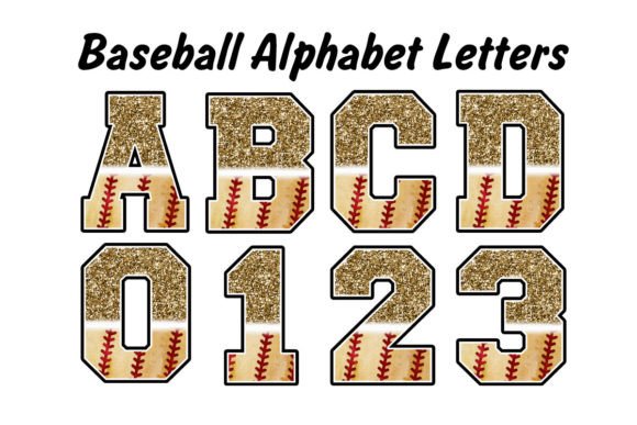 Retro Baseball Gold Glitter Black Letter: A Bold Design Asset