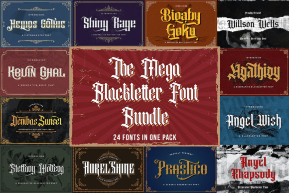 Unlocking Vintage Edge with The Mega Blackletter Font Bundle
