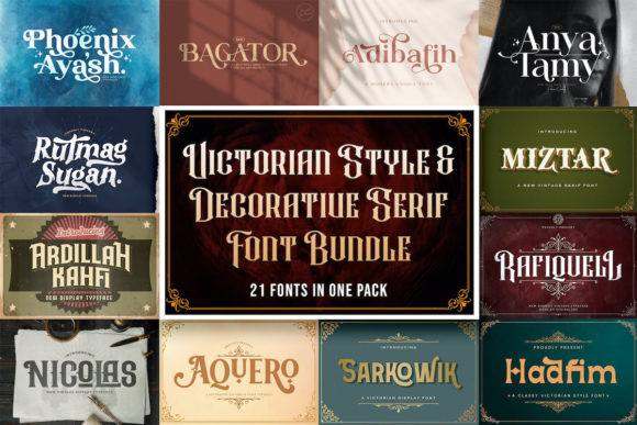 Victorian Style & Decorative Serif Font Bundle: A Designer's Toolkit